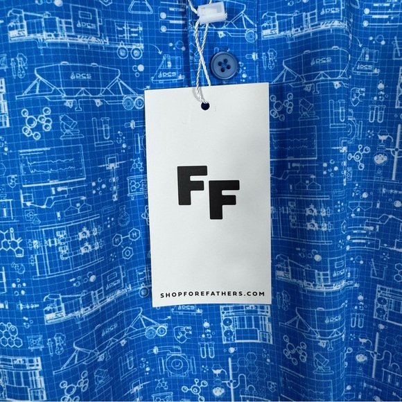 Fore Fathers Performance Polo XXL Blue Soft Breathable Fabric Chemical Print - Picture 12 of 12